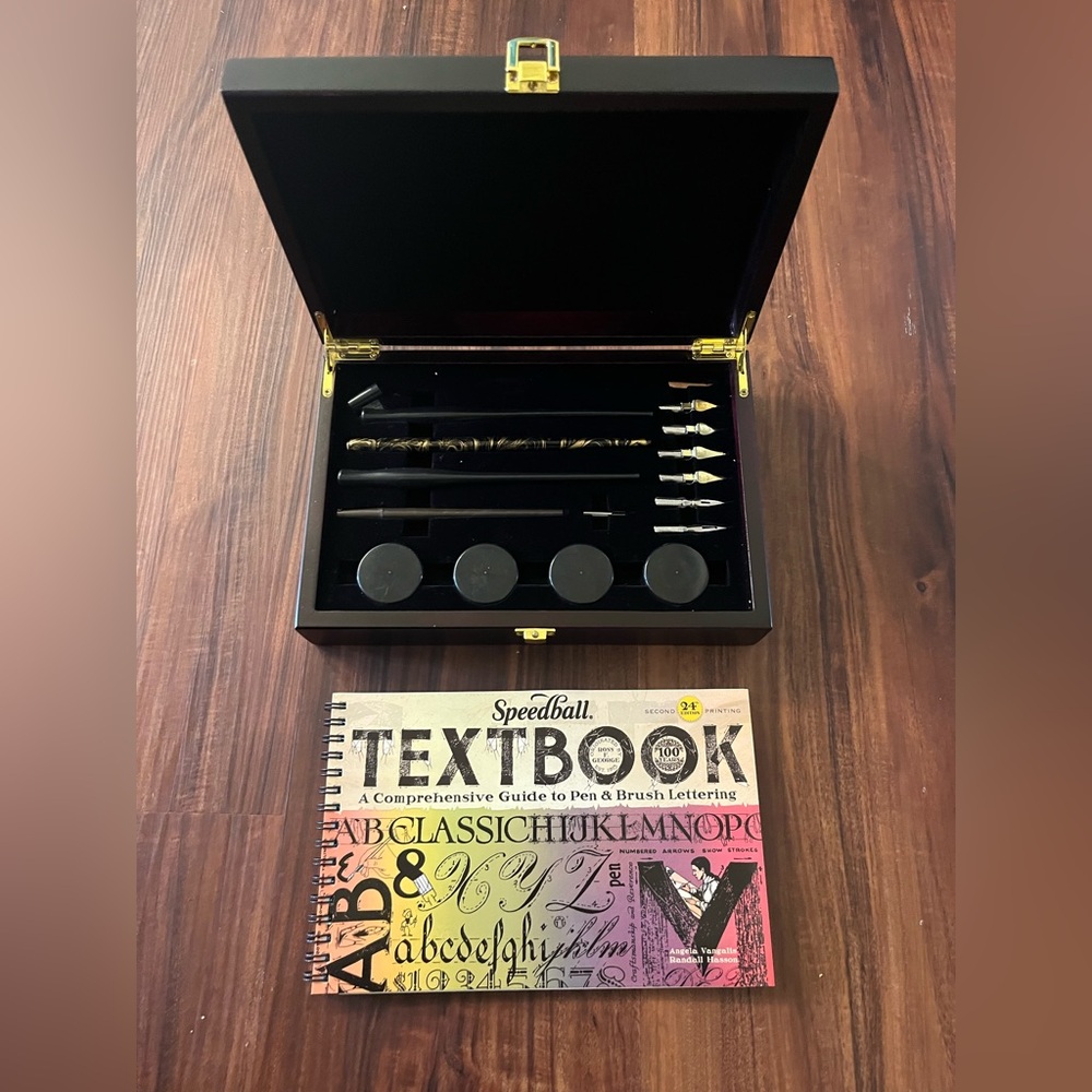 Calligraphy set with book
